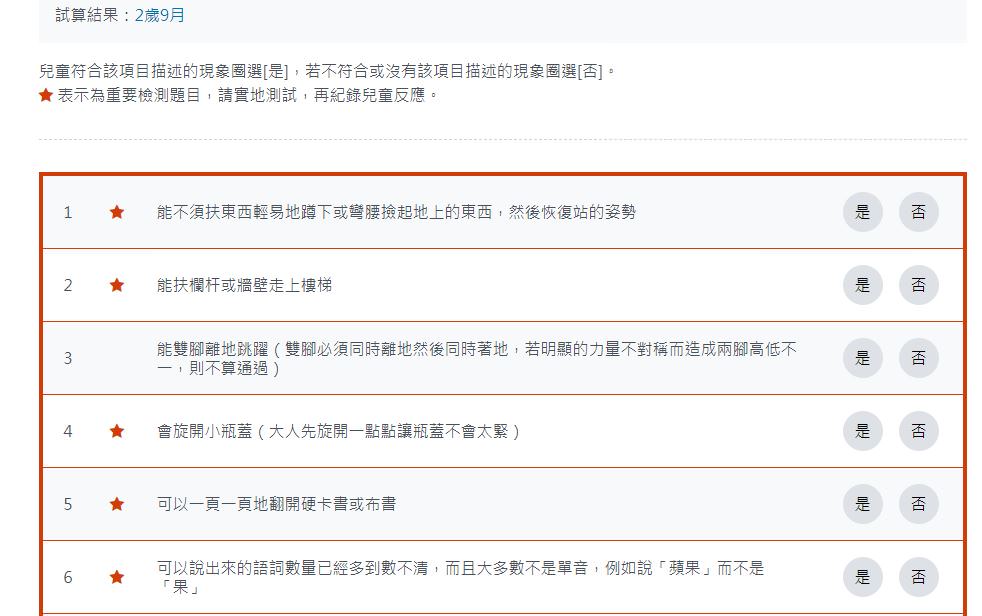 兒童發展線上檢測