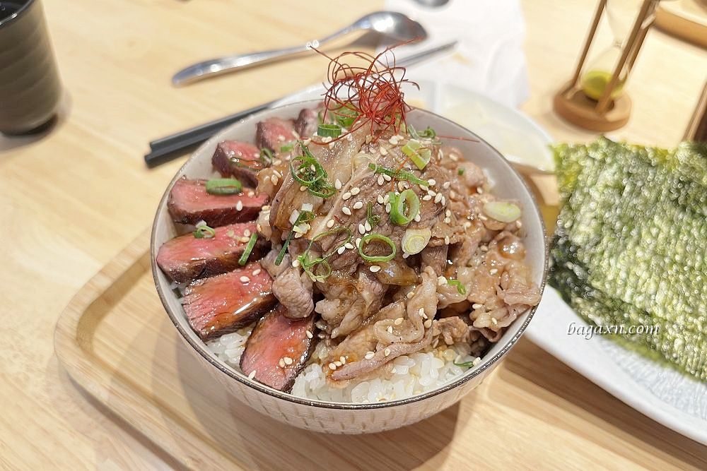 嵐山熟成炸牛排專賣-台中南屯大墩店│美好的桌烤牛排體驗~還有滿滿肉山的牛丼