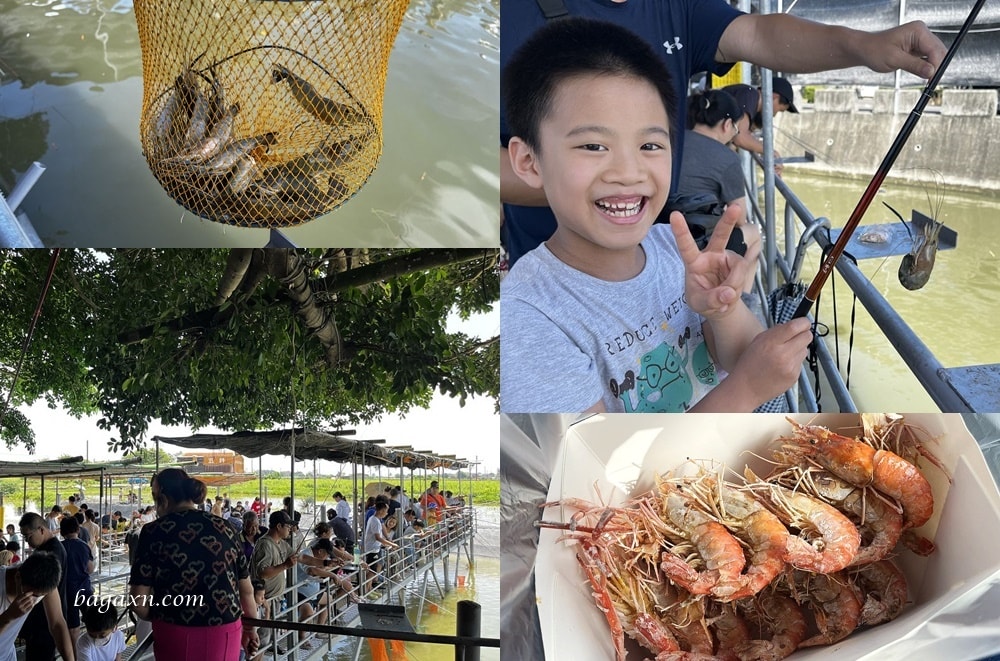 嘉義布袋│榕樹下阿瑞戶外釣蝦場。泰國蝦超好釣，親子同樂的好去處
